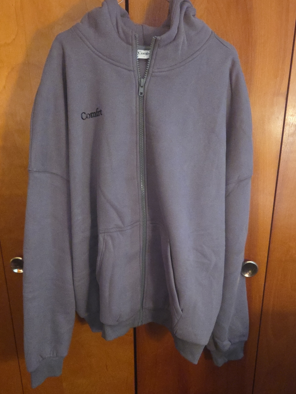 Comfrt Men's Full-Zip Hoodie in Slate Gray